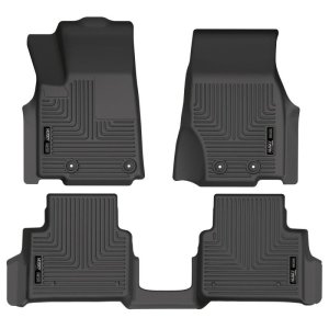 Jeep Grand Cherokee L Floor Liner - 2nd Row Bucket Seats - Husky Liners - WeatherBeater - Black - `21-`23